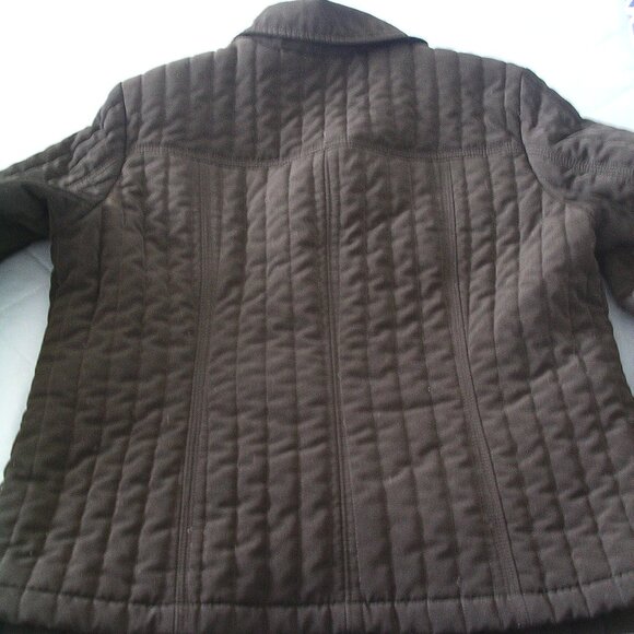 Sonoma woman's semi-fitted black quilted jacket with zippered sleeves size L - Picture 2 of 11